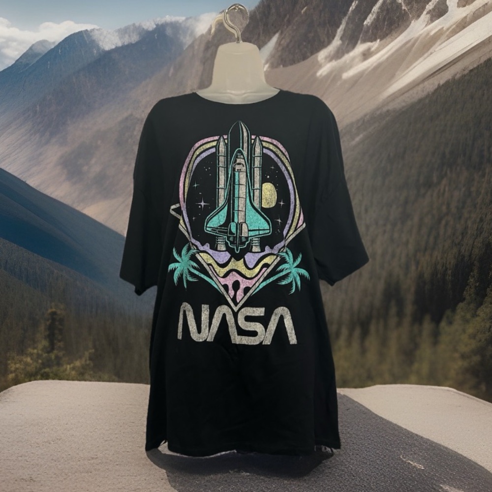 Goodie Two Sleeves NASA Black Graphic T-Shirt Size 2XL
